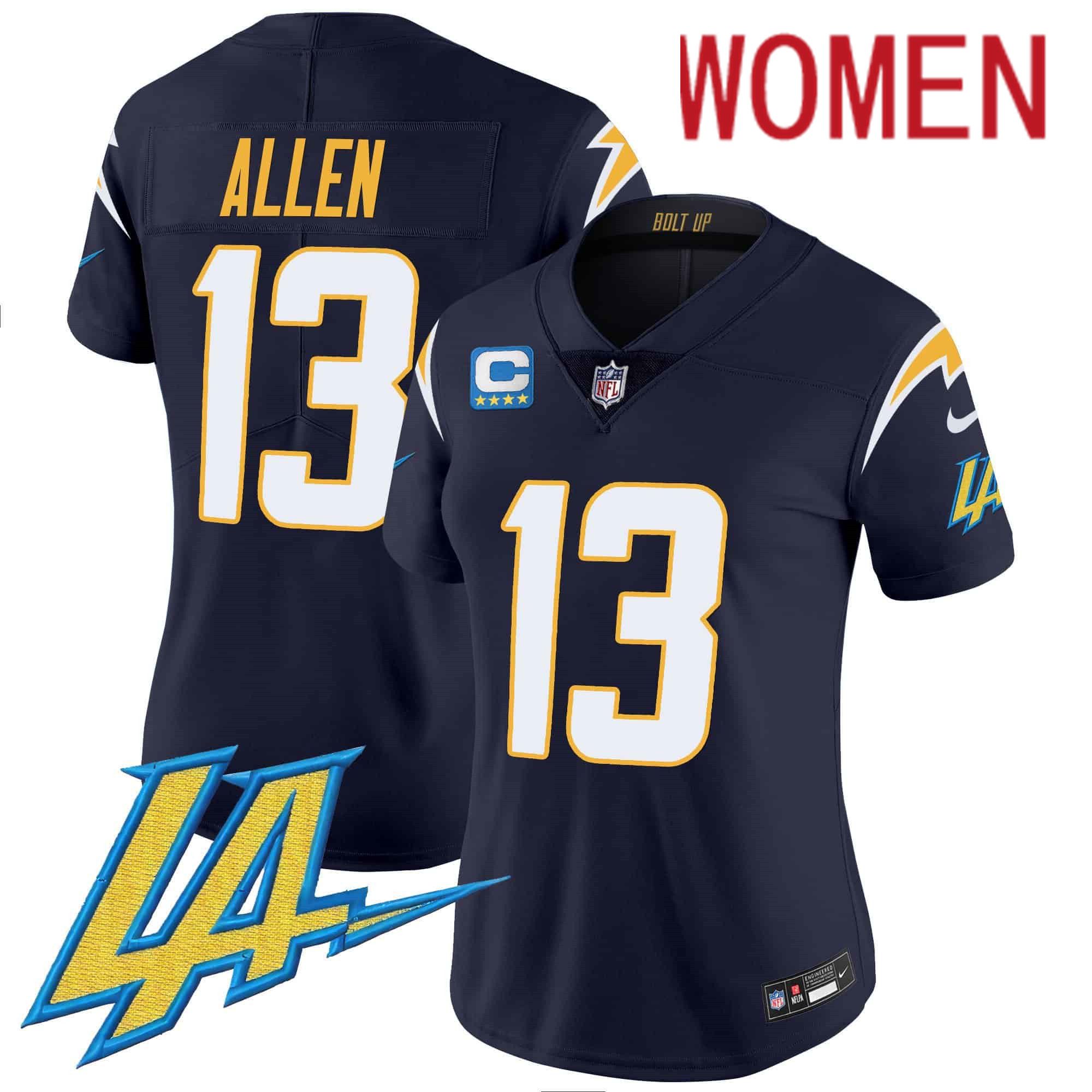 Women Los Angeles Chargers #13 Allen Drak Blue 2024 Nike Vapor Limited NFL Jersey->women nfl jersey->Women Jersey